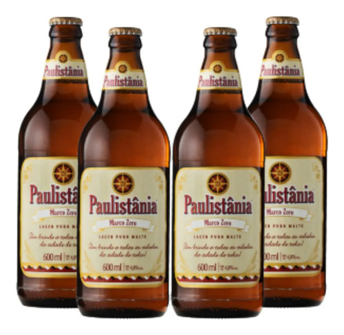 Cerveja Paulistania Marco Zero 600ml (4 Garrafas) Kit Extra