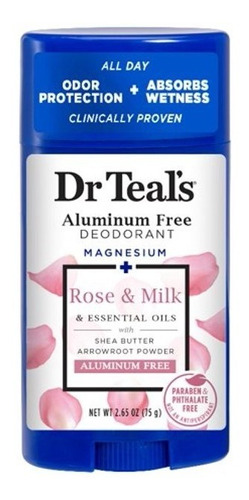 Antitranspirante en barra Dr Teal's Rose & Milk 75 g