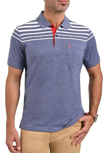 Playera Polo Yale Modern Fit Lineas En Los Hombros