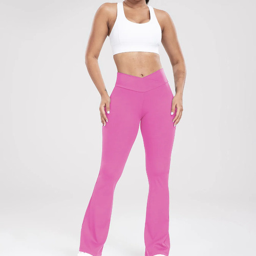 Leggins Acampanados Elásticos De Secado Rápido Con Corte En