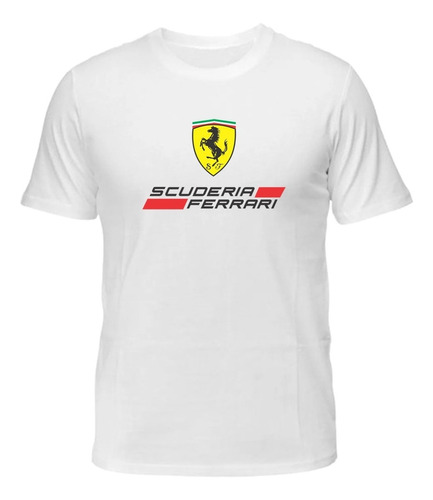 Remera Algodon Blanca Logo Scuderia Ferrari 