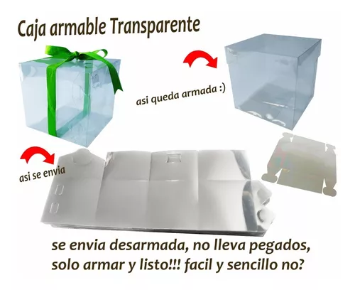 Caja kraft base y tapa acetato 25x25x9 cm - 10 U - Smartpackaging