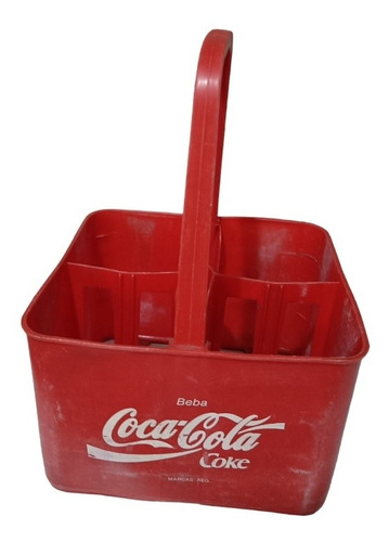 Cajon De Coca Cola De Plastico Para Cuatro Botellas C/asa