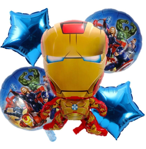 Globos Metálicos (5 Pzas) - Fiesta Temática Ironman