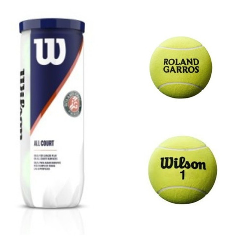Imagen 1 de 6 de Pelota De Tenis Wilson Roland Garros Nueva Edicion X3 Clay