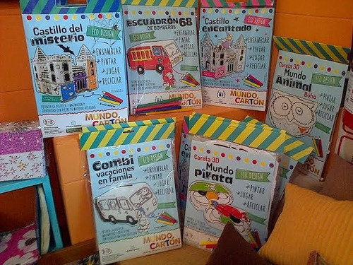 Juego Para Armar Cartón Corrugado Bombero Con Marcadores