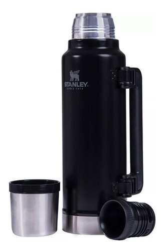Stanley Termo Clásico 1.4 LTS Asa Plegable de acero inoxidable negro