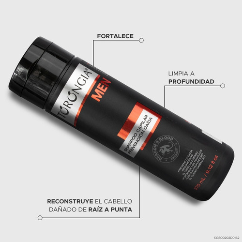Shampoo Capilar Prevención Caída Para Hombre 370ml Torongia