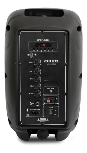 Imagen 3 de 3 de Parlante Bluetooth Aiwa Awsp08twl 300w Flame Con Microfono Color Negro