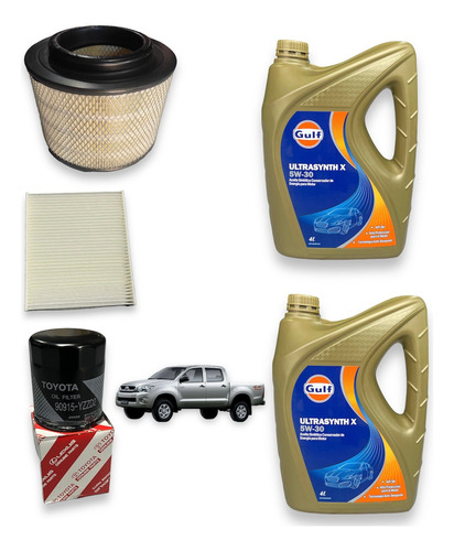 Kit Service X3 Filtros Aceite 5w30 Toyota Hilux 1kd Y 2kd