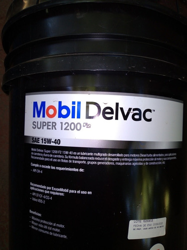 Lub Mobil Delvac Super 1200 15w40 Ch-4 Diesel Balde 19lt