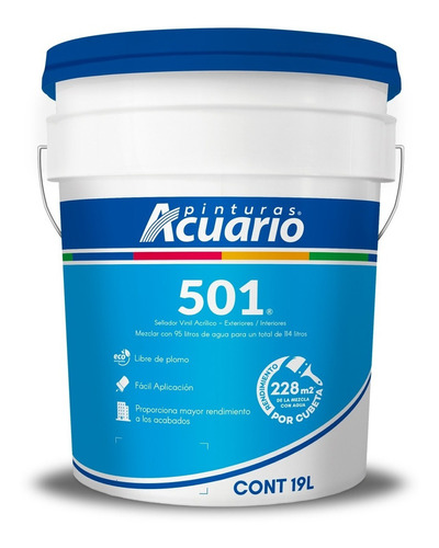 Sellador 501 Acuario 19 Litros Diseñado Para Uso C/ Pinturas Color Transparente