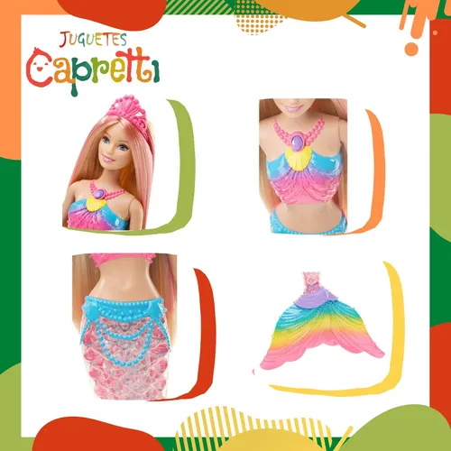 Mu eca Barbie Sirena Arcoiris Con Luces