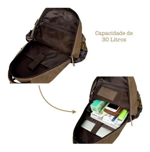 Mochila Masculina De Lona Com Entrada Usb Para Notebook Cor Cinza Desenho Do Tecido Cinza