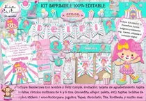 Comprar Kit Imprimible Candy Bar Circo Rosa Payasa 100% Editable