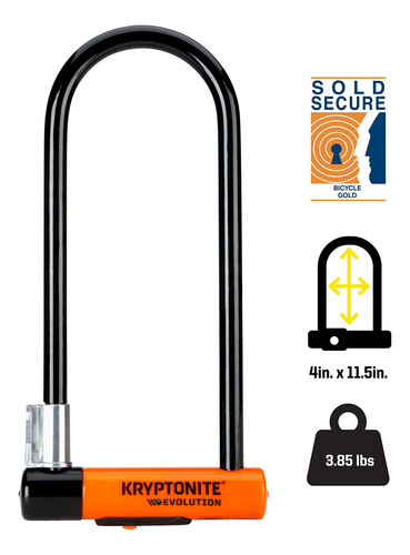 Bloqueo En U Kryptonite Evolution Ls Dorado 14 Mm Antirrobo