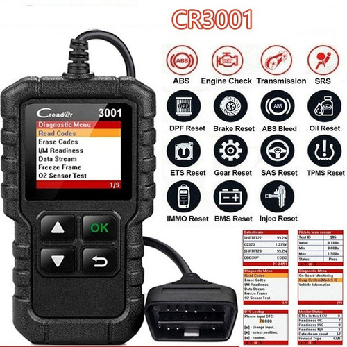 Launch Cr3001 Obd2 Auto Herramienta Escáner De Diagnóstico D