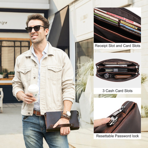 Bolsa Antirrobo Hombre Caballero Bolso Clutch