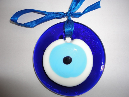 Imagen 3 de 3 de Amuleto Ojo Turco Grande Proteccion Exterior Vidrio