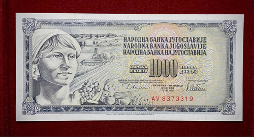Billete 1000 Dinara Yugoslavia 1978 Pick 92 C