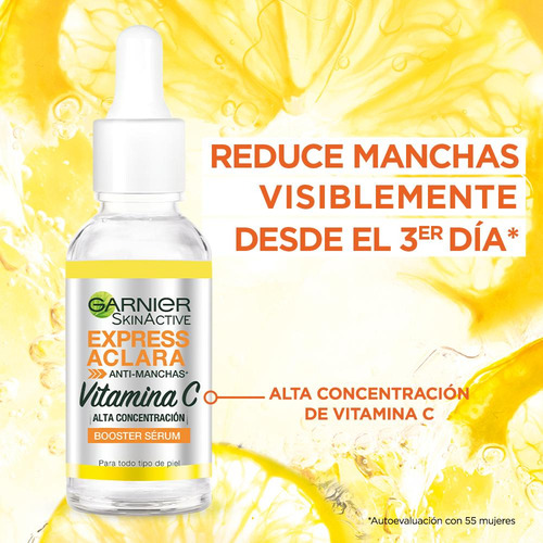 Sérum Express Aclara Booster sérum anti manchas Garnier Skin Active día/noche para todo tipo de piel de 30mL