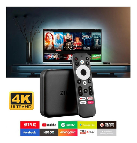 Zte Tv Box Control De Voz 4k 2gb+8gb Androidtv Zxv10 B866v2k