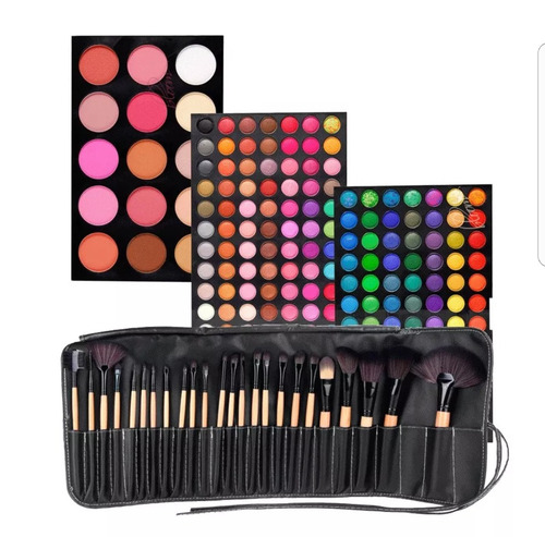 Manta De 24 Pinceles + Paleta De Sombras 180 Colores