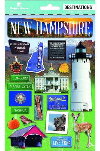 ~? Paper House Productions Travel New Hampshire Pegatinas 2d