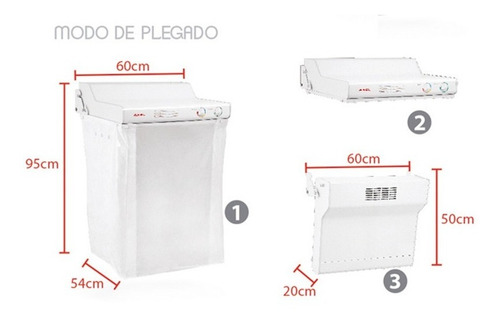 Imagen 6 de 9 de Secarropa A Calor Tender Pared Axel Ax-3000 Bajo Consumo