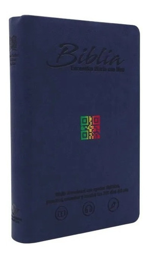 Imagen 1 de 2 de Biblia Reina Valera Contemporánea Azul Oscuro Canto Plateado
