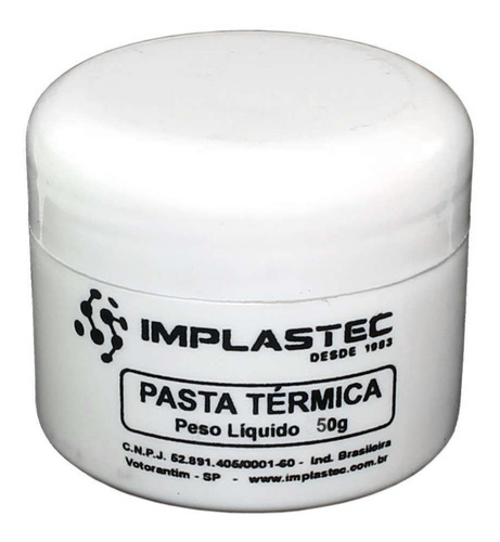Kit 2 Pasta Térmica Silicone Dissipadora Calor 50g Implastec