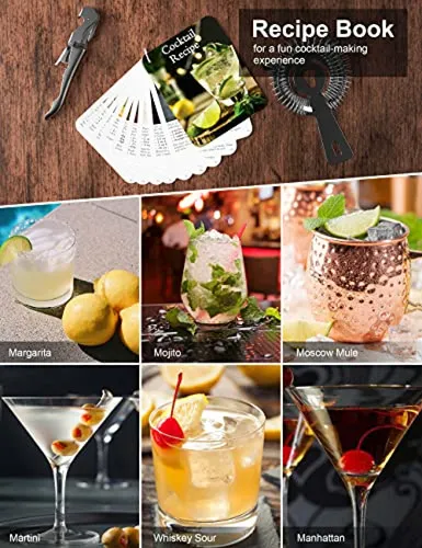 Bokhot Bartender Kit, Mixology Bar Set Cocktail Shaker Set C