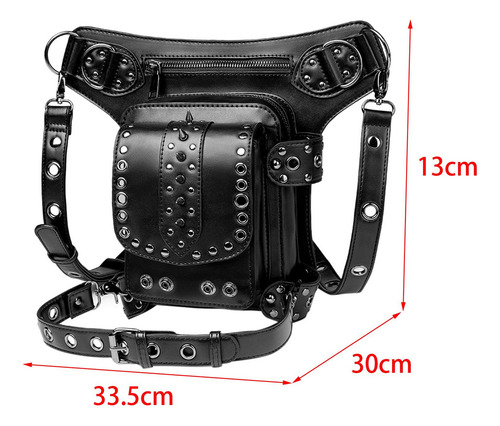 A Steampunk Riñonera Pu Cuero Satchel Cintura Riñonera
