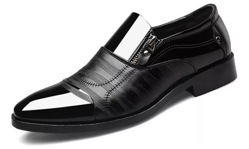 Zapato De Vestir, Ejecutivo, Con Cierre, Para Hombre, Negro