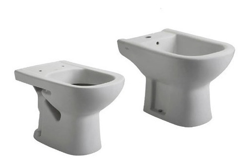 Juego Ferrum Bari Inodoro Corto Y Bidet 1 Agujero Blanco