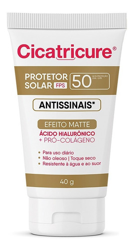 Cicatricure Protetor Solar Fps50 Antissinais Matte - 40g