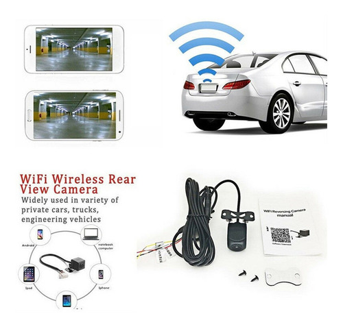 Imagen 5 de 10 de Cámara Trasera De Respaldo Inalámbrica Hd Wifi Para Auto