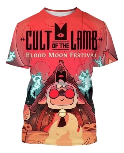 Camiseta Neutra Con Estampado 3d Cult Of The Lamb