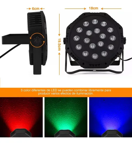 Luz Led Ritmica Dmx + Control 18 Leds Fiestas Dj Discoteca