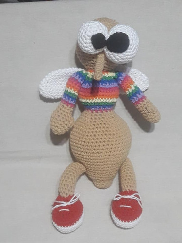 Muñeco Mosquito Arcoiris Crochet Bebe El Cristal Encantado