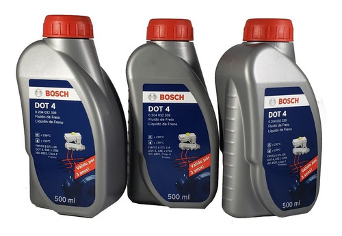 Kit 3 Fluídos Bosch Dot 4 500ml  Para Honda Civic 1.5i 16v  