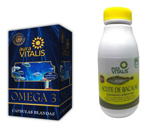 Vitaminas Omega 3 Suplemento + Aceite De Pescado Puro Pack
