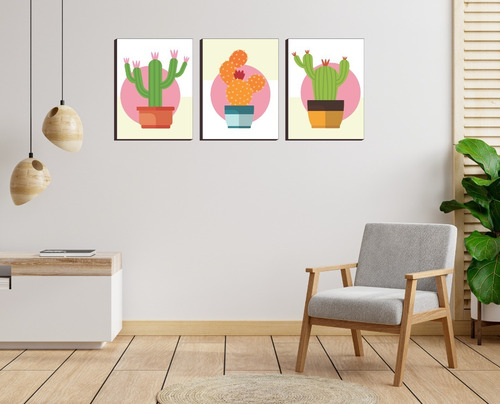 Cuadros Murales Tripticos Diseños Originales De Cactus Promo