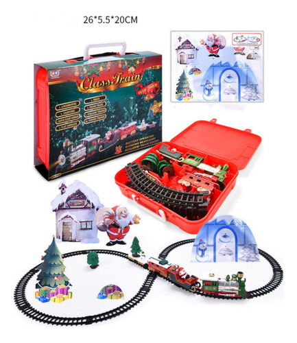 ( Decoración Navideña, Tren Eléctrico Con Luces Y Música.