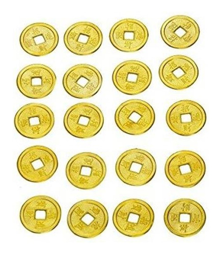 20pcs Fortuna China Monedas Feng Shui Doble De Oro Del Dragó