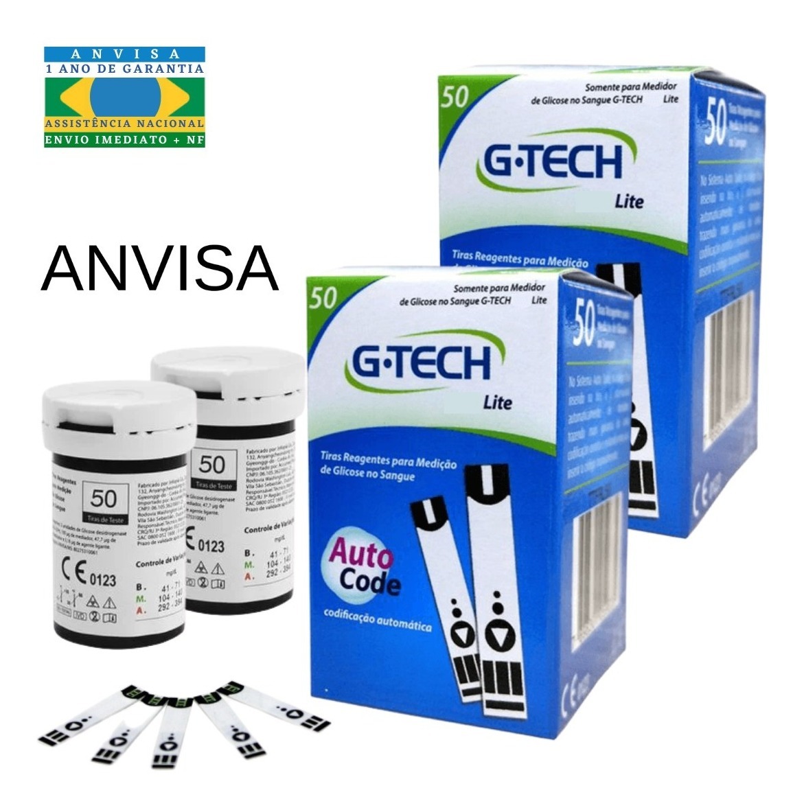 Tiras Teste Glicemia Farmácia Popular Tira Teste Glicemia Fita Glicose 100 Unid G-tech Lite | Mercado Livre