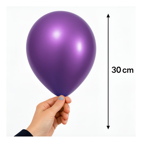 Globo Cromado 12 Pulgadas X50u Varios Colores Chrome Violeta