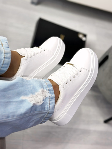 Zapatillas Mujer Toda Blanca Importada Vizzano Confort Vera