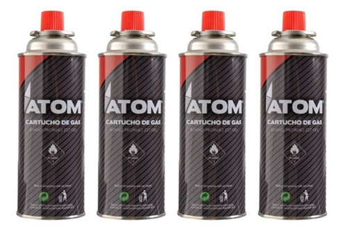 Pack De 4 Cartuchos De Gas Atom 227grs Camping / Summitstore