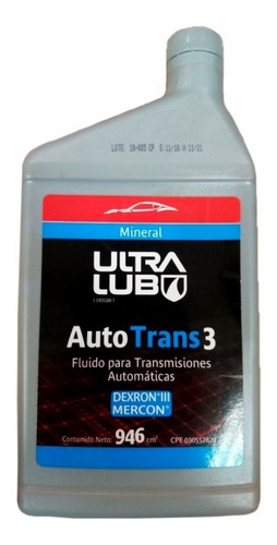 Aceite De Transmision Mineral Ultra Lub Auto Dexron 3